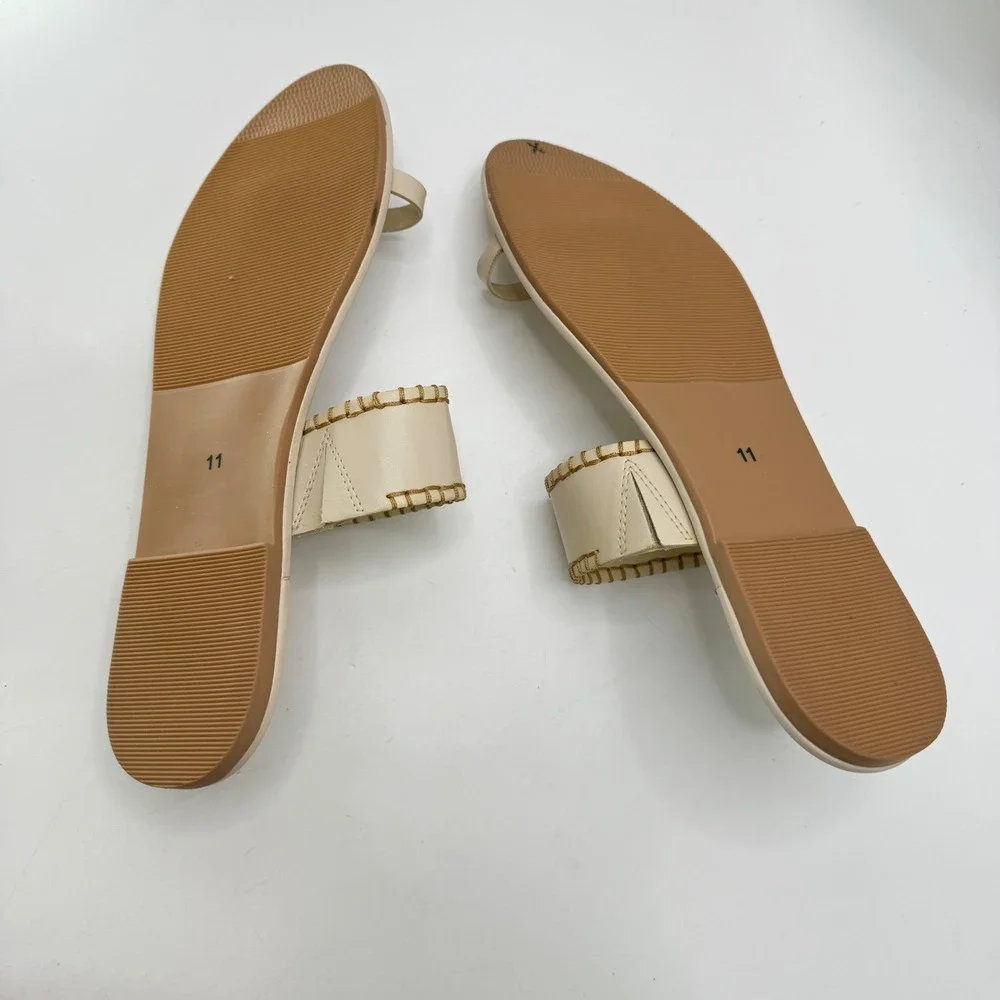 Splendid Yuna Cream Toe Loop Flat Sandals Women's Size 11‎